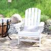 Sunnydaze Adirondack Chair with Cup Holder – Outdoor All-Weather Adirondack Chair for the Fire Pit, Patio, Campsite, or Yard – 300-Pound Capacity – White(White)
