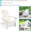 Sunnydaze Adirondack Chair with Cup Holder – Outdoor All-Weather Adirondack Chair for the Fire Pit, Patio, Campsite, or Yard – 300-Pound Capacity – White(White)