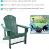Sunnydaze All-Weather Upright Adirondack Chair – for Patio or Yard – 300-Pound Capacity – 38.25-Inch – Brown(Green)