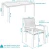 Sunnydaze Carlow 7-Piece Rattan and Acacia Outdoor Dining Set – 1 Table and 6 Chairs with Seat Cushions – Stone Gray(Stone Gray)