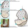 Sunnydaze Danielle Hanging Egg Chair – Resin Wicker Basket Design – Outdoor Use – Includes Gray Cushion(Beige Cushions)