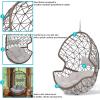 Sunnydaze Danielle Hanging Egg Chair – Resin Wicker Basket Design – Outdoor Use – Includes Gray Cushion(Gray Cushions)