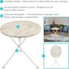 Sunnydaze French Country Wood Round Bistro Table – Portable White Folding Table for Indoor or Outdoor Use – 28″ Round