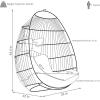 Sunnydaze Julia Hanging Egg Chair – Black Polyethylene Wicker Frame with Red Polyester Cushions – 44 Inches Tall(Red)