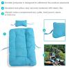 Sunnydaze Julia Polyester Egg Chair Cushions – 1 Chair Cushion and 1 Headrest Pillow with Ties – Blue(Blue)