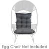 Sunnydaze Outdoor Egg Chair Cushion Replacement – Cozy Polypropylene Fill – for Patio, Backyard, or Front Porch – Gray(Gray)