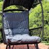 Sunnydaze Outdoor Egg Chair Cushion Replacement – Cozy Polypropylene Fill – for Patio, Backyard, or Front Porch – Gray(Gray)