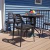Sunnydaze Plastic Outdoor Dining Chair – Matisse Polypropylene All-Weather Patio Chair for The Kitchen, Porch, or Deck – White(Black)