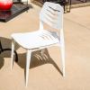 Sunnydaze Plastic Outdoor Dining Chair – Matisse Polypropylene All-Weather Patio Chair for The Kitchen, Porch, or Deck – White(White)