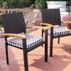 Sunnydaze Square Indoor/Outdoor Seat Cushions with Ties – Set of Two 17-Inch Square Chair Pads – Fits a Variety of Dining and Patio Chairs – Perfect for the Kitchen or Deck – Americano(Americano)