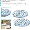 Sunnydaze Tufted Large Round Floor Cushion – Set of 2 – Unique Outdoor/Indoor Chair Cushions or Meditation Cushions – 300D Olefin with Polyester Fill – 22-Inch Diameter – Chocolate Stripes(Seaside Stripes)