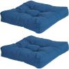 Sunnydaze 20-Inch Square Tufted Olefin Outdoor Patio Cushions – Set of 2 – for Indoor or Outdoor Use – Blue(Blue)