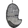 Sunnydaze Cordelia Egg Chair with Cushions -Resin Wicker Hanging Chair with 265-Pound Weight Capacity – Hanging Swing Includes Gray Polyester Cushion and Headrest(Gray Cushions)