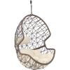 Sunnydaze Danielle Hanging Egg Chair – Resin Wicker Basket Design – Outdoor Use – Includes Gray Cushion(Beige Cushions)