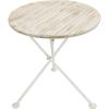 Sunnydaze French Country Wood Round Bistro Table – Portable White Folding Table for Indoor or Outdoor Use – 28″ Round