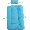 Sunnydaze Julia Polyester Egg Chair Cushions – 1 Chair Cushion and 1 Headrest Pillow with Ties – Blue(Blue)