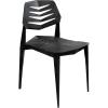 Sunnydaze Plastic Outdoor Dining Chair – Matisse Polypropylene All-Weather Patio Chair for The Kitchen, Porch, or Deck – White(Black)