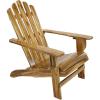 Sunnydaze Rustic Natural Fir Adirondack Chair with Light Charred Finish – 250-Pound Weight Capacity(1)