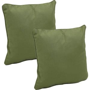 Sunnydaze 16-Inch Square Indoor/Outdoor Olefin Throw Pillows – Set of 2 – Dark Green(Dark Green)