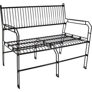Sunnydaze 30.75-Inch H 2-Person Modern Steel Wire Outdoor Bench – 370-Pound Weight Capacity – Indoor and Outdoor Use – Black