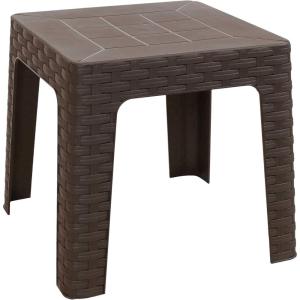 Sunnydaze Adirondack Small Outdoor Side Table for Balcony Essentials – Plastic Square End Table for Outside Patio – Set of 2 – White(1)