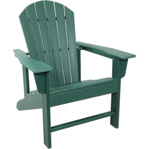 Sunnydaze All-Weather Upright Adirondack Chair – for Patio or Yard – 300-Pound Capacity – 38.25-Inch – Brown(Green)