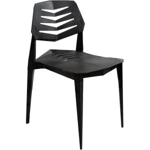 Sunnydaze Plastic Outdoor Dining Chair – Matisse Polypropylene All-Weather Patio Chair for The Kitchen, Porch, or Deck – White(Black)