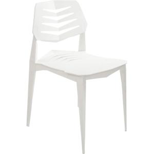 Sunnydaze Plastic Outdoor Dining Chair – Matisse Polypropylene All-Weather Patio Chair for The Kitchen, Porch, or Deck – White(White)