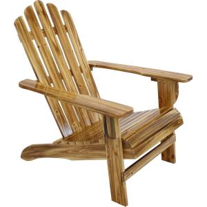 Sunnydaze Rustic Natural Fir Adirondack Chair with Light Charred Finish – 250-Pound Weight Capacity(1)