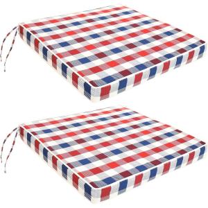 Sunnydaze Square Indoor/Outdoor Seat Cushions with Ties – Set of Two 17-Inch Square Chair Pads – Fits a Variety of Dining and Patio Chairs – Perfect for the Kitchen or Deck – Americano(Americano)
