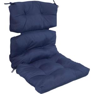 Sunnydaze Tufted High Back Chair Cushion – 23 Inches Wide x 47 Inches Long – 300 D Olefin Fabric with Polyester Fill – Blue(Blue)