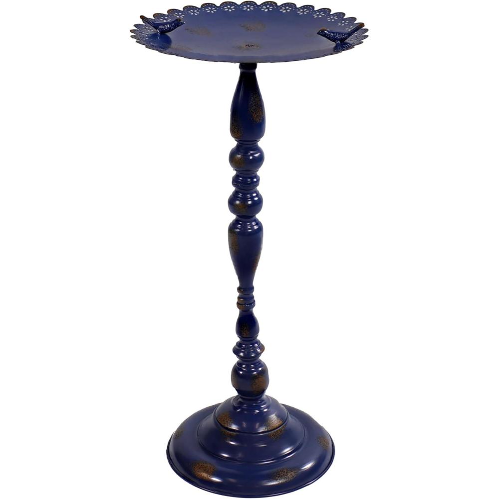image:imageSunnydaze Feathered Friends Iron Pedestal Bird Feeder Blue 26 H