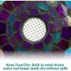 Sunnydaze 6-Inch Glass Mosaic Hanging Bird Feeder for Outdoors – Fly-Through Wild Bird Feeder – Confetti Mosaic(Iridescent Purple Mosaic)