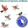 Sunnydaze 6-Inch Glass Mosaic Hanging Bird Feeder for Outdoors – Fly-Through Wild Bird Feeder – Confetti Mosaic(Lavender Mosaic)