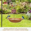 Sunnydaze Copper Bird Bath for Outdoors – Hanging Bird Bath for Outside – 12″ Diameter – Set of 6(Copper)