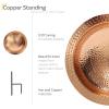 Sunnydaze Standing Copper Bird Bath or Bird Feeder – Detachable Hand-Hammered Bowl with Stake – 33” H