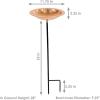 Sunnydaze Standing Copper Bird Bath or Bird Feeder – Detachable Hand-Hammered Bowl with Stake – 33” H