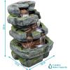 Sunnydaze 23-Inch Stone Waterfall Polyresin and Fiberglass Outdoor Tiered Fountain with LED Lights
