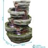 Sunnydaze Cobblestone Rock 31-Inch Polyresin Waterfall Fountain with LED Lights – Electric Submersible