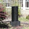 Sunnydaze Rippling Tower 31-Inch Outdoor Water Fountain – LED Lights – Electric Submersible Pump with Adjustable Flow