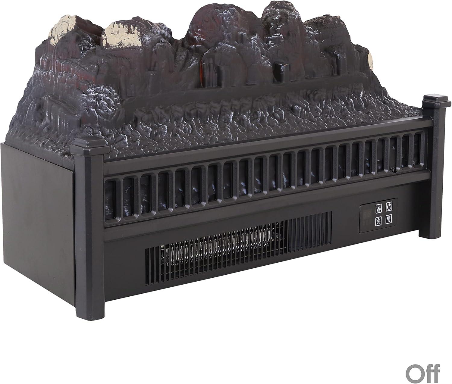 image:imageSunnydaze Heated Log Electric Fireplace Insert Heater Polypropylene Construction Great for Existing Fireplaces