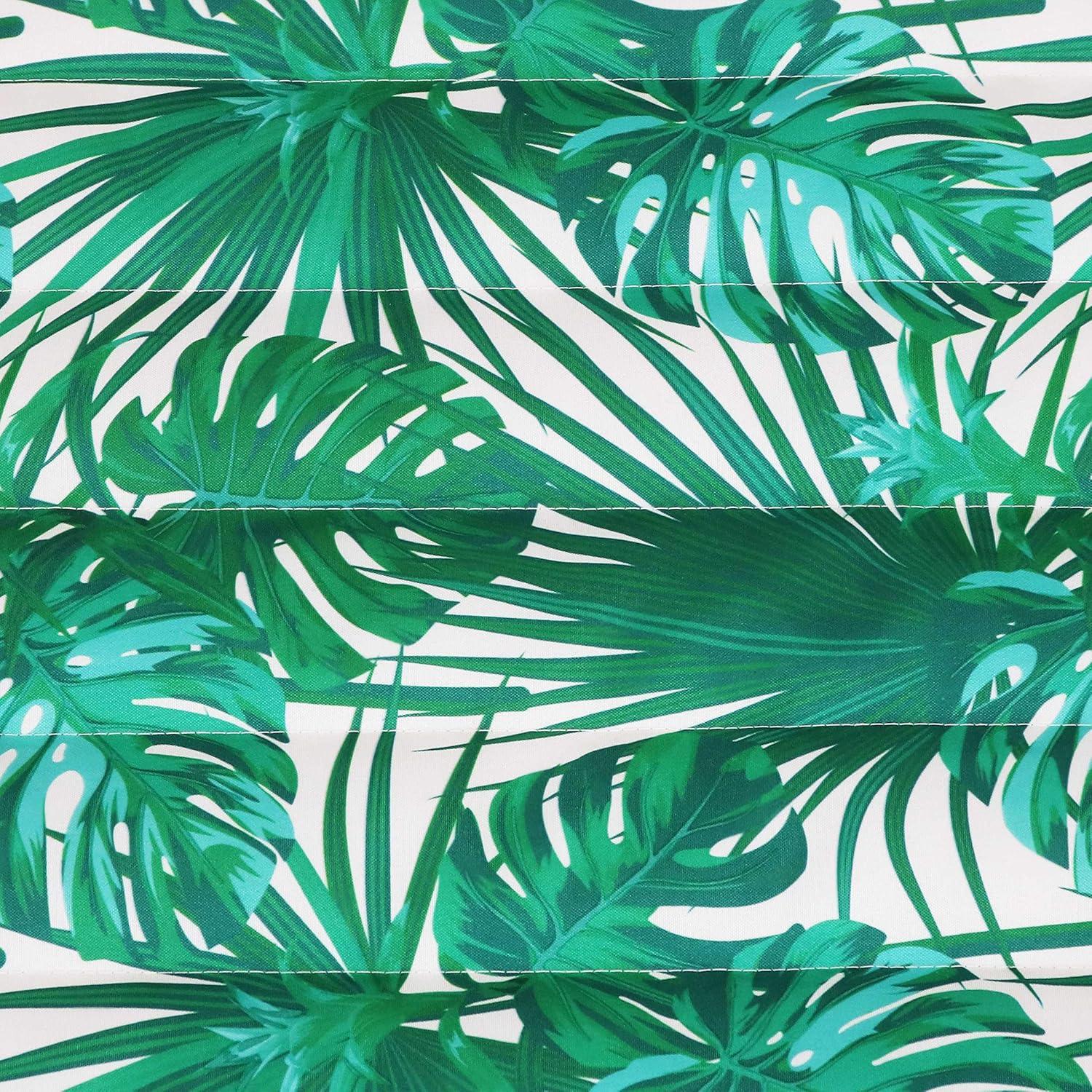 image:imageSunnydaze Quilted Outdoor Hammock with Spreader Bars HeavyDuty 450Pound Capacity Double Hammock for Outside Awning StripeGreen Palm Leaves