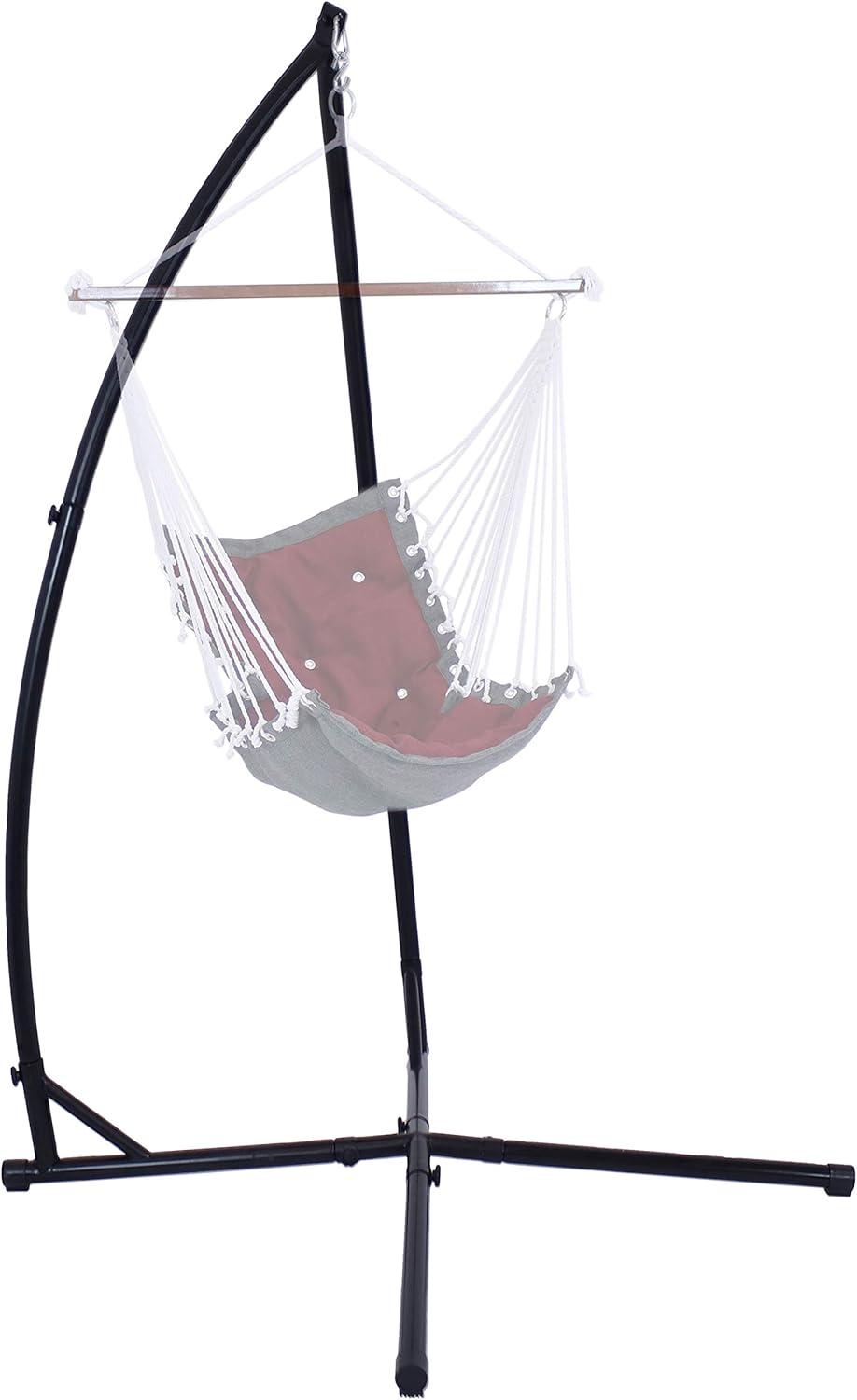 image:imageSunnydaze Steel Hammock Chair XStand 250Pound Capacity for Indoor or Outdoor Use Black PowderCoated Finish
