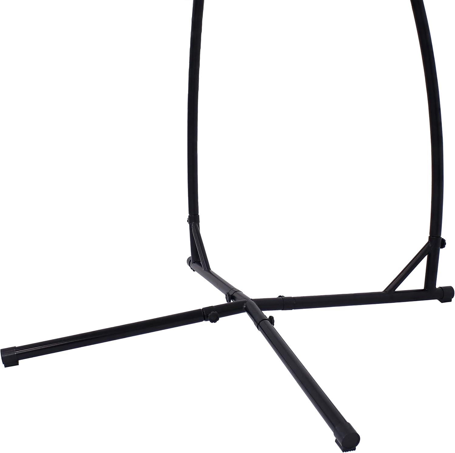 image:imageSunnydaze Steel Hammock Chair XStand 250Pound Capacity for Indoor or Outdoor Use Black PowderCoated Finish