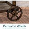 Sunnydaze Country Market Flower Cart Display Stand with Wheels – 2 Shelves – Fir Wood – 30 lb Weight Capacity – Natural Fir(Charred Fir)