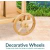 Sunnydaze Country Market Flower Cart Display Stand with Wheels – 2 Shelves – Fir Wood – 30 lb Weight Capacity – Natural Fir(Natural Fir)