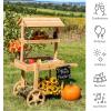 Sunnydaze Country Market Flower Cart Display Stand with Wheels – 2 Shelves – Fir Wood – 30 lb Weight Capacity – Natural Fir(Natural Fir)