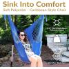 Sunnydaze Outdoor Hammock Chair Swing – Hanging Hammock Swing – Hanging Reading Chair – Soft-Spun Polyester Rope – Caribbean XL – Jungle Green(Caribbean Blue)