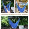Sunnydaze Outdoor Hammock Chair Swing – Hanging Hammock Swing – Hanging Reading Chair – Soft-Spun Polyester Rope – Caribbean XL – Jungle Green(Caribbean Blue)