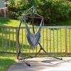 Sunnydaze Outdoor Hammock Chair Swing – Hanging Hammock Swing – Hanging Reading Chair – Soft-Spun Polyester Rope – Caribbean XL – Jungle Green(Grey)